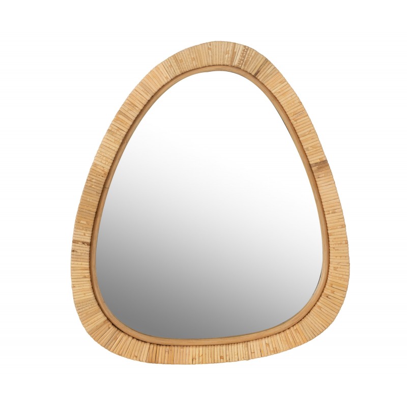 Miroir irrégulier en rotin naturel 54x46 cm