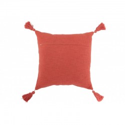 Coussin carré crocheté en coton rose 45x45cm