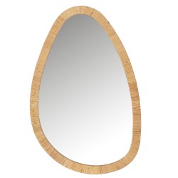 Miroir irrégulier en rotin naturel