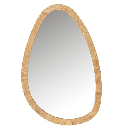 Miroir irrégulier en rotin naturel