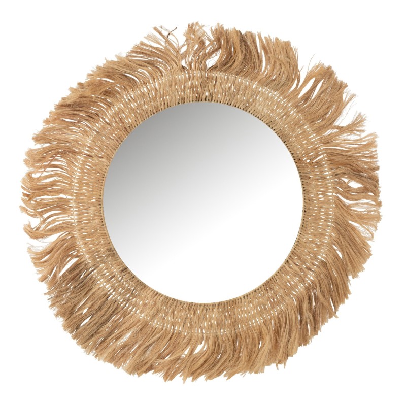 Miroir rond en feuille de bananier D120cm