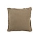Coussin à bord irregulier en lin marron 50x50cm