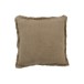 Coussin à bord irregulier en lin marron 50x50cm