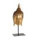 BOUDDHA TETE SUR PIED RESINE OR