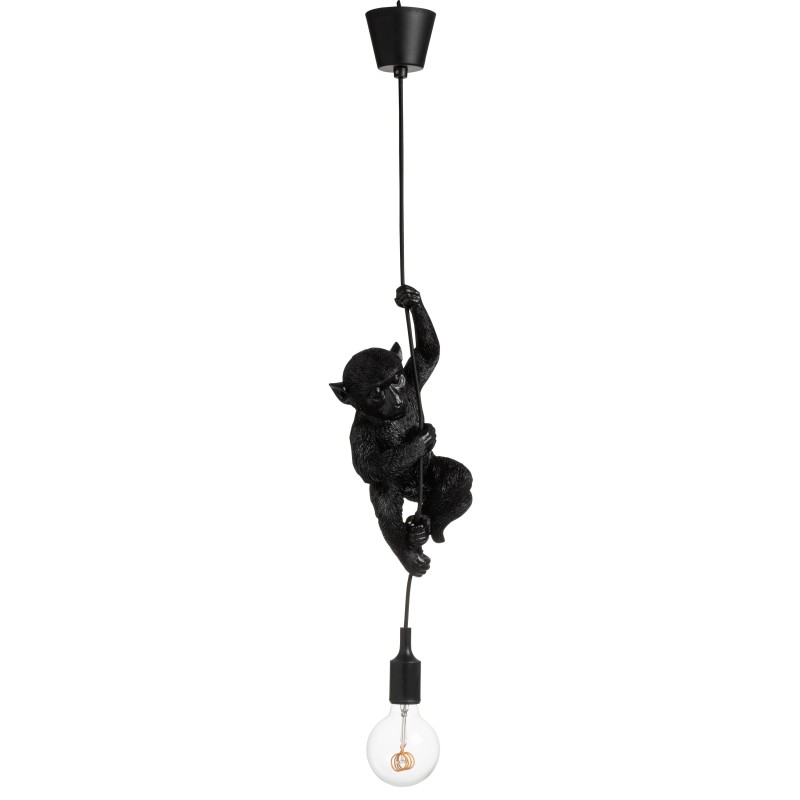 Lampe singe suspendue en résine noir 16.5x12.5x96 cm Lampe singe suspendue en résine noir 16.5x12.5x96 cm