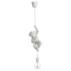 Lampe singe suspendue en résine blanc 16.5x12.5x96 cm