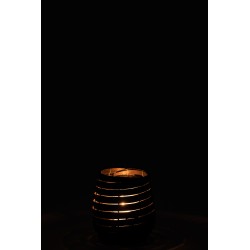 Photophore en bois de bambou marron