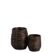 Photophore en bois de bambou marron