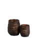 Photophore en bois de bambou marron