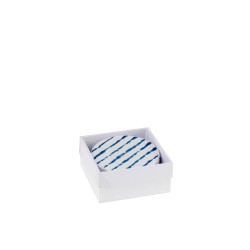 Caja de 6 posavasos de porcelana azul 9.7x9.7x0.5 cm