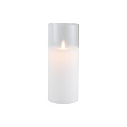 Lampada a LED in vetro trasparente 10x10x25 cm