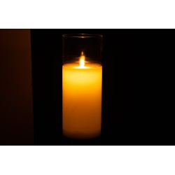 Lampe led en verre transparent 10x10x25 cm