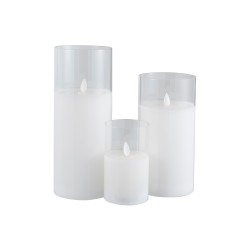 Lampe led en verre transparent 10x10x25 cm