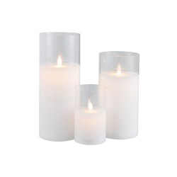 Lampe led en verre transparent 10x10x25 cm