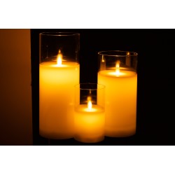 Lampada a LED in vetro trasparente 10x10x25 cm