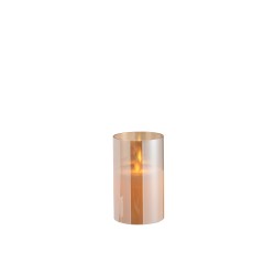 Lámpara LED de vidrio dorado 7.5x7.5x12.5 cm