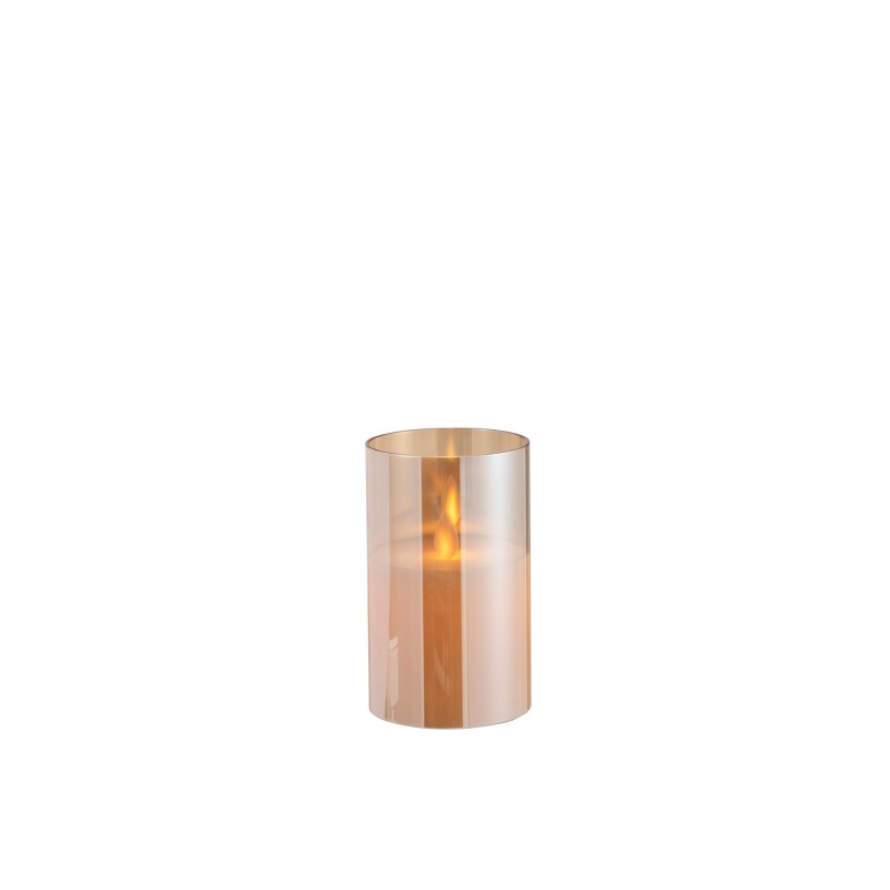 Lámpara LED de vidrio dorado 7.5x7.5x12.5 cm