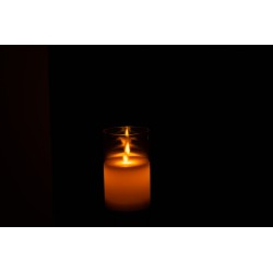 Lámpara LED de vidrio dorado 7.5x7.5x12.5 cm