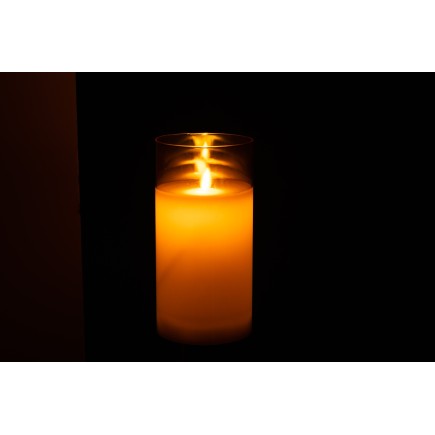 Lámpara LED de vidrio dorado 10x10x20 cm