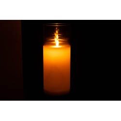 Lámpara LED de vidrio dorado 10x10x25 cm
