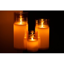 Lámpara LED de vidrio dorado 10x10x25 cm