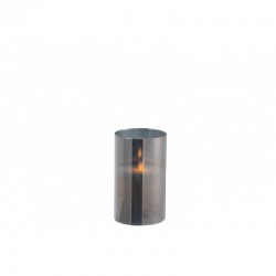 Lámpara led de vidrio gris 7.5x7.5x12.5 cm