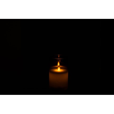 Lámpara led de vidrio gris 7.5x7.5x12.5 cm