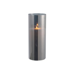 Lampada a LED in vetro grigio 10x10x25 cm