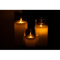 Lampada a LED in vetro grigio 10x10x25 cm