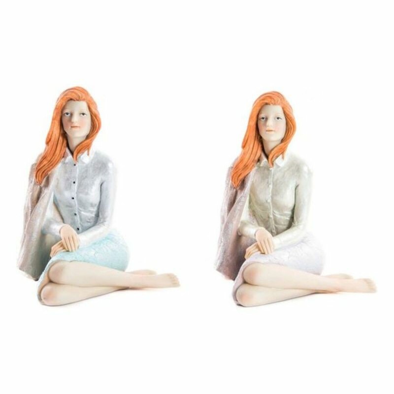 Figurine Décorative DKD Home Decor Femme Résine (2 pcs) (15 x 18 x 19 cm) (2 pcs)