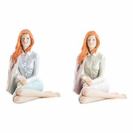 Figurine Décorative DKD Home Decor Femme Résine (2 pcs) (15 x 18 x 19 cm) (2 pcs)