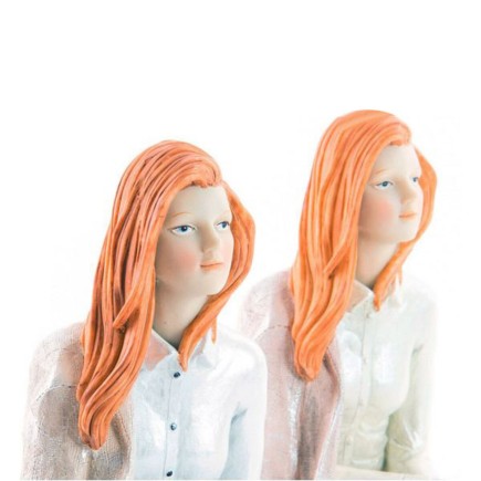 Figurine Décorative DKD Home Decor Femme Résine (2 pcs) (15 x 18 x 19 cm) (2 pcs)