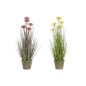 Plante décorative DKD Home Decor Rose Métal Jaune PVC (30 x 30 x 78 cm) (2 Unités)