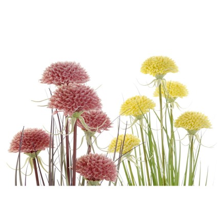 Plante décorative DKD Home Decor Rose Métal Jaune PVC (30 x 30 x 78 cm) (2 Unités)
