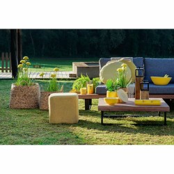 Plante décorative DKD Home Decor Rose Métal Jaune PVC (30 x 30 x 78 cm) (2 Unités)