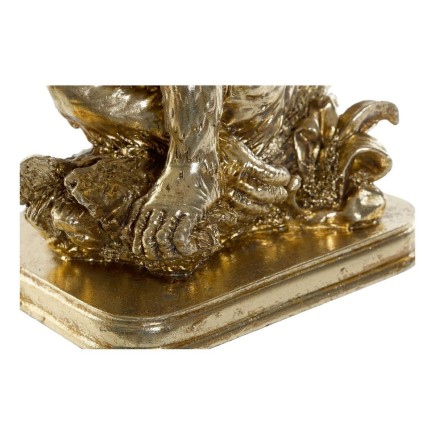 Figurine Décorative DKD Home Decor 16,5 x 10,6 x 22,5 cm Doré Résine Colonial Feuille d'une plante