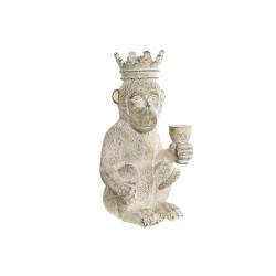 Figurine Décorative DKD Home Decor 16 x 15 x 30 cm Blanc Résine Singe Tropical Décapé