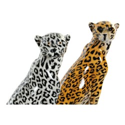 Figurine Décorative DKD Home Decor Résine Léopard (2 pcs) (16 x 16 x 32 cm)