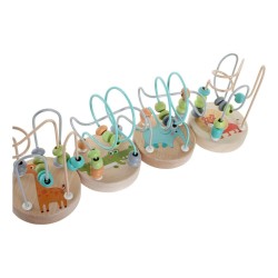 Jeu en bois DKD Home Decor Bois (4 pcs) (9 x 9 x 12 cm)