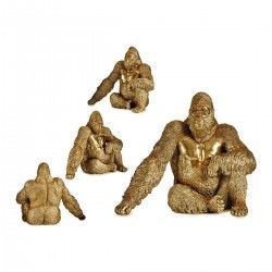 Figurine Décorative Gorille Doré Résine (36 x 50 x 62 cm)