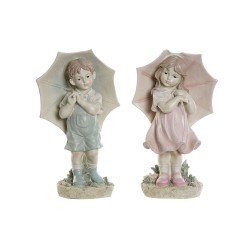 Figurine Décorative DKD Home Decor Bleu Rose Résine Enfant (28 x 20 x 48.5 cm) (2 pcs)