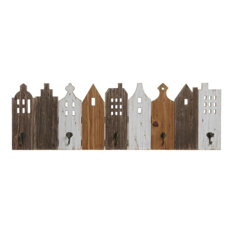 Patère Portemanteau Thyann Blanc Marron Métal Bois de paulownia Maisons (91 x 9,5 x 29,5 cm) Patère Portemanteau Thyann Blanc Marron Métal Bois de paulownia Maisons (91 x 9,5 x 29,5 cm)