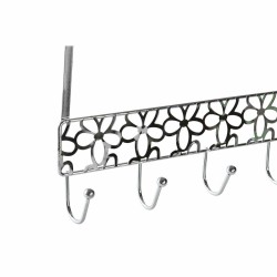 Porte-manteaux pour portes DKD Home Decor 32 x 10 x 19 cm Argenté Métal Fleurs