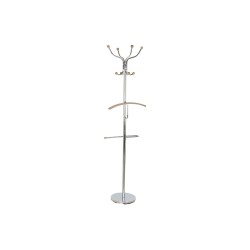 porte-manteaux Thyann Argent Acier Bois d'hévéa (45 x 42 x 180 cm)