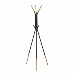 Perchero de Pie DKD Home Decor Negro Natural Acero Plástico Loft 65 x 65 x 179 cm