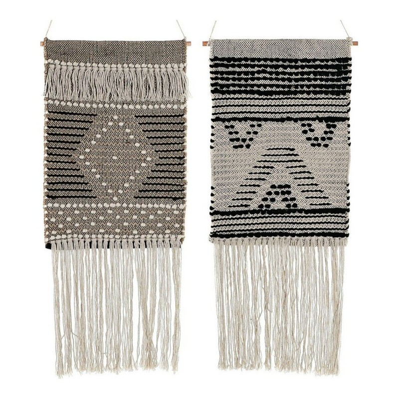Décoration Suspendue DKD Home Decor 45 x 1 x 61 cm Beige Gris foncé Frange Boho (2 Unités) Décoration Suspendue DKD Home Decor 45 x 1 x 61 cm Beige Gris foncé Frange Boho (2 Unités)