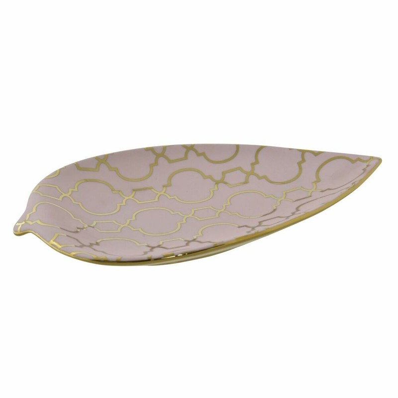 Centre de Table DKD Home Decor 27,5 x 16 x 3 cm Rose Doré Oriental Chrome Feuille d'une plante Centre de Table DKD Home Decor 27,5 x 16 x 3 cm Rose Doré Oriental Chrome Feuille d'une plante