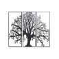 Decoración de Pared DKD Home Decor 3 Piezas Negro Árbol Metal (105 x 1,3 x 91 cm)