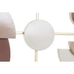 Décoration murale DKD Home Decor Doré Métal Blanc Rose clair Moderne (110 x 6,4 x 49 cm)