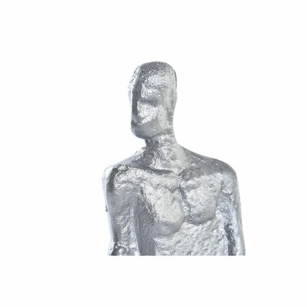Figurine Décorative DKD Home Decor Argenté Noir Blanc Homme Marbre Fer Moderne (11 x 12 x 28 cm) (2 Unités)